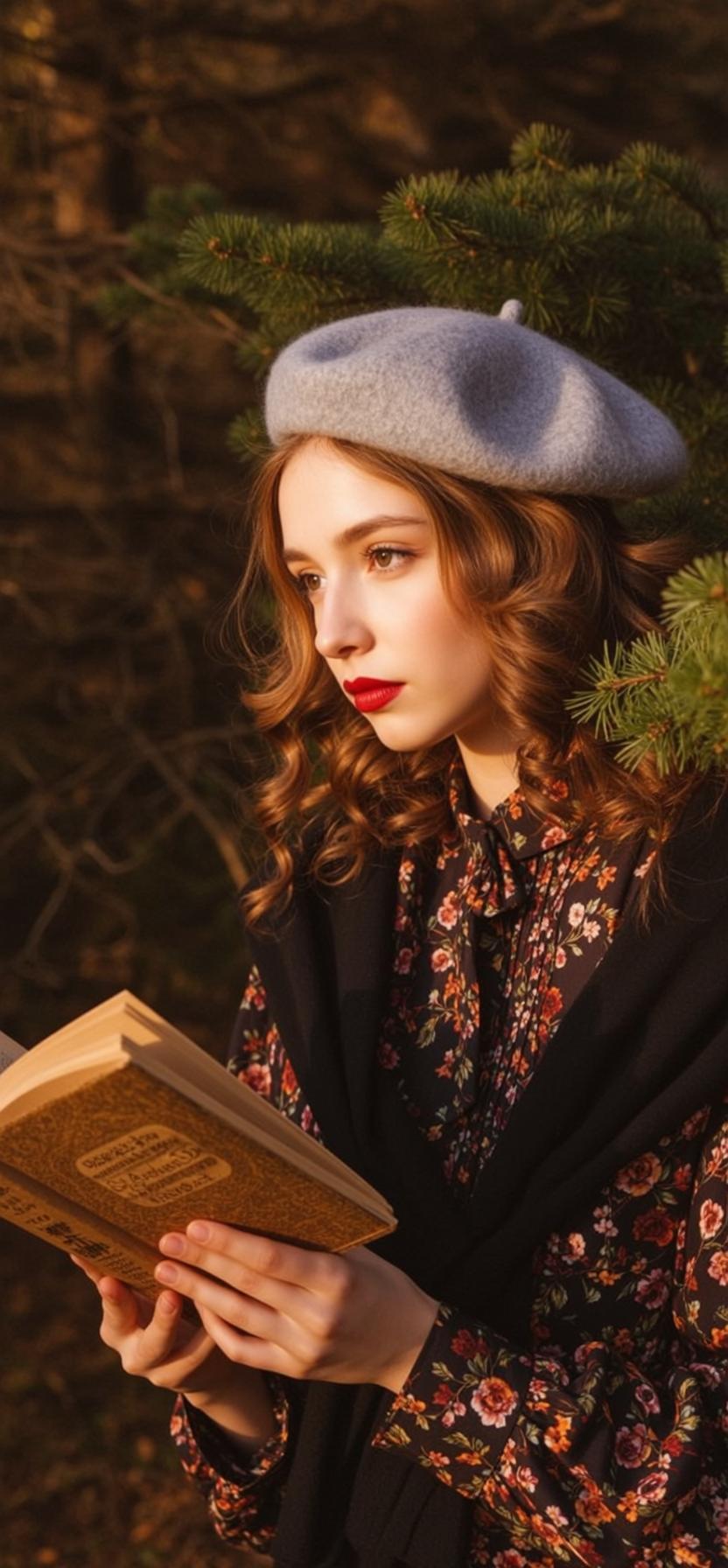 Grey Beret Book Portrait