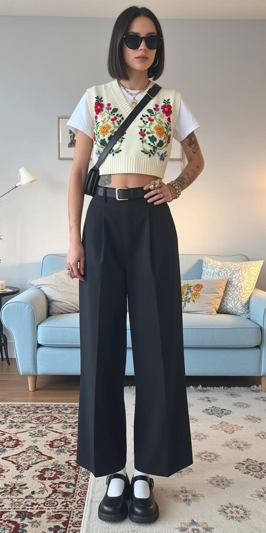 Casual Young Short Dark Bob Fair White