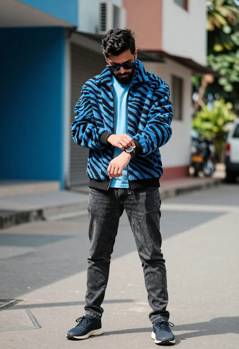 Full-body Shot Man Standing Outdoors Urban Setting Subject Man With
