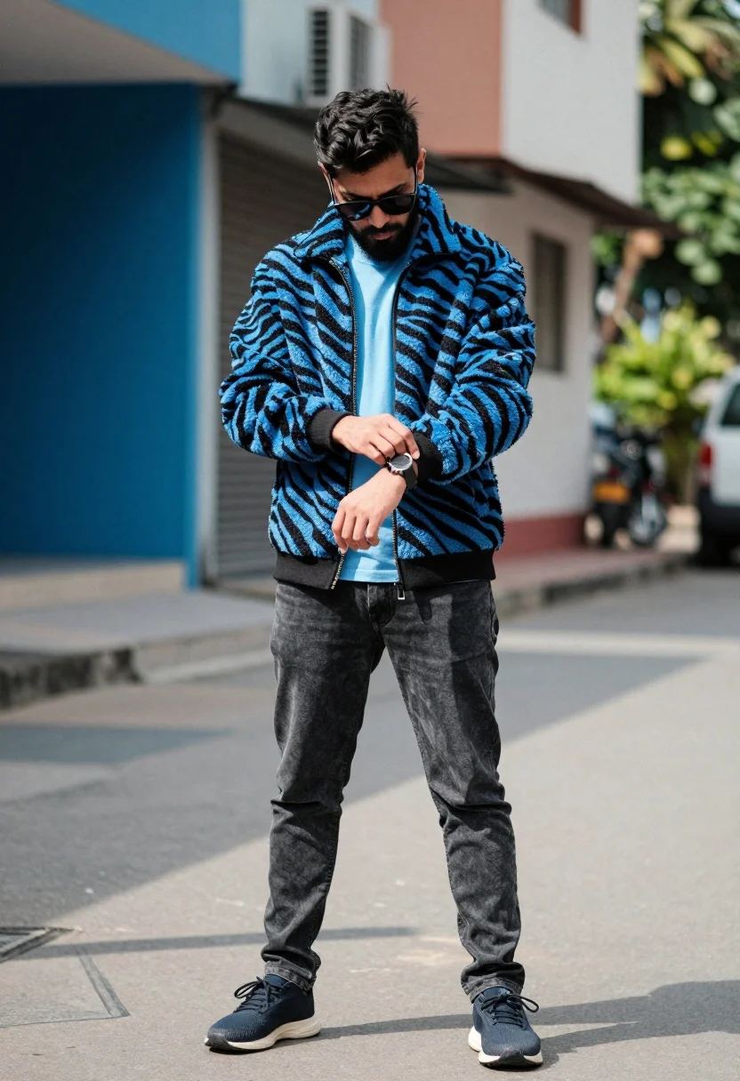 Full-body Shot Man Standing Outdoors Urban Setting Subject Man With