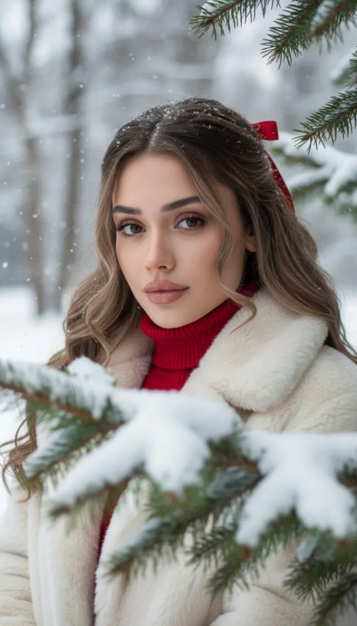 Spruce Branch Portrait In Winter