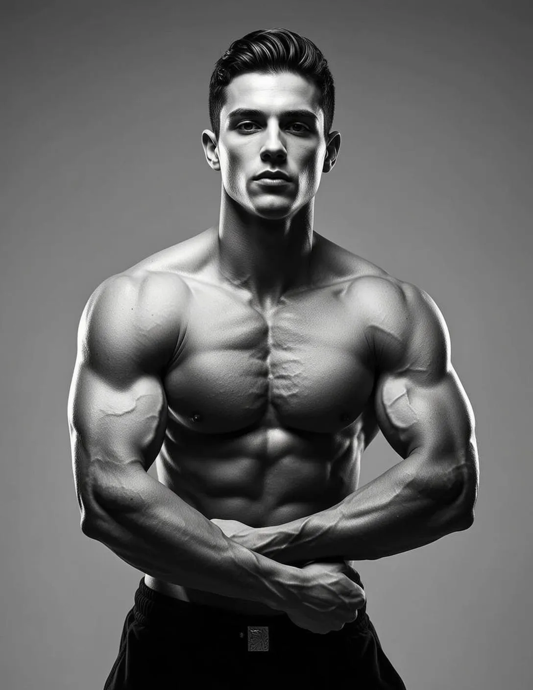 Crossed Arms Gray Backdrop