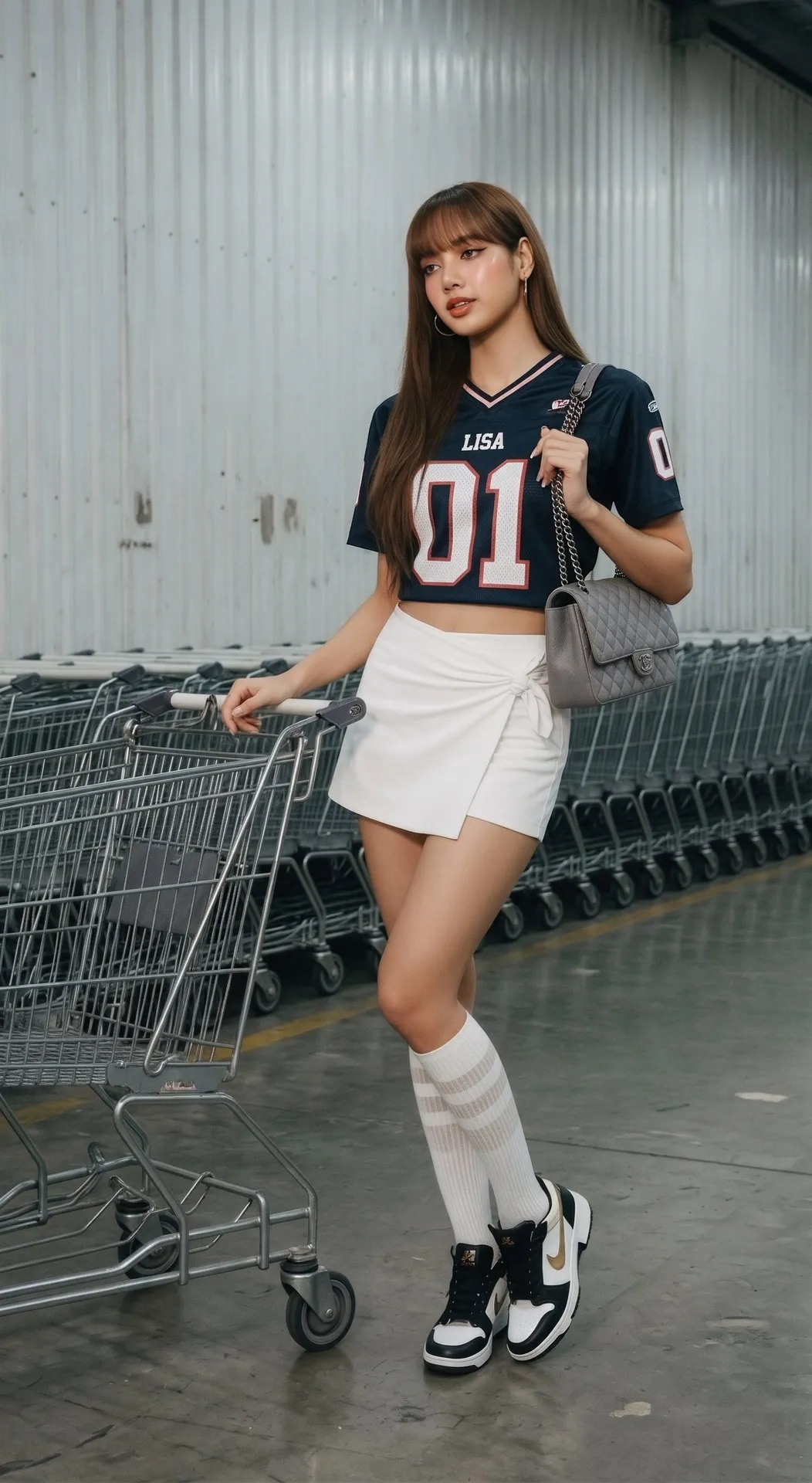 Ethereal Woman Industrial Warehouse Fashion Cart Prop