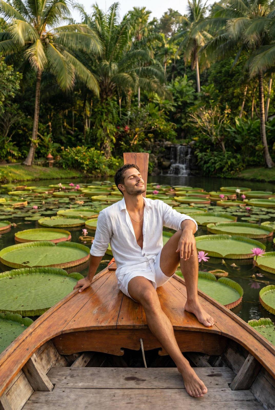Long Tail Boat Tropical Lily Pads