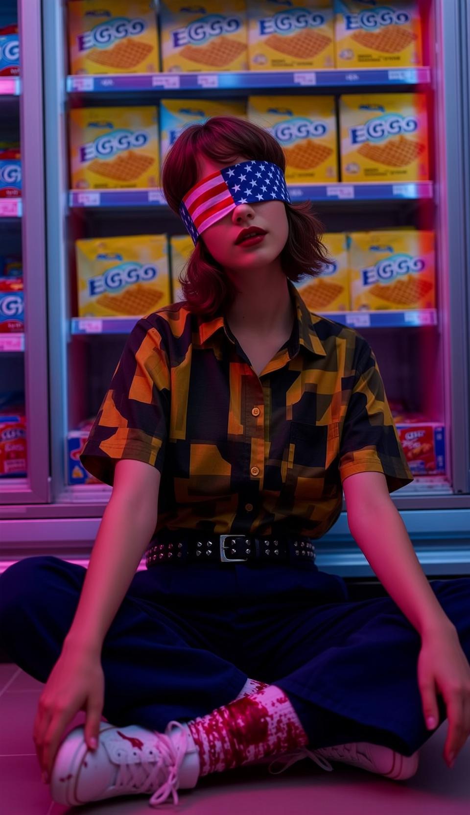 Patterned Shirt Freezer Aisle