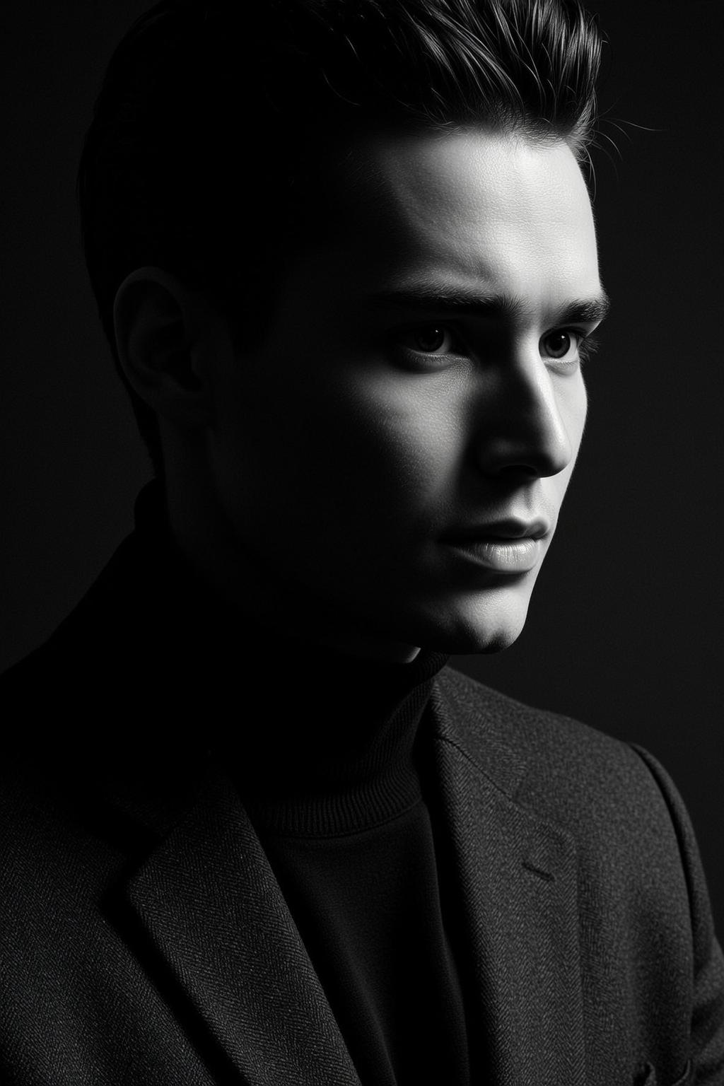 Medium Shot Portrait Young Man Facing Right With His Head