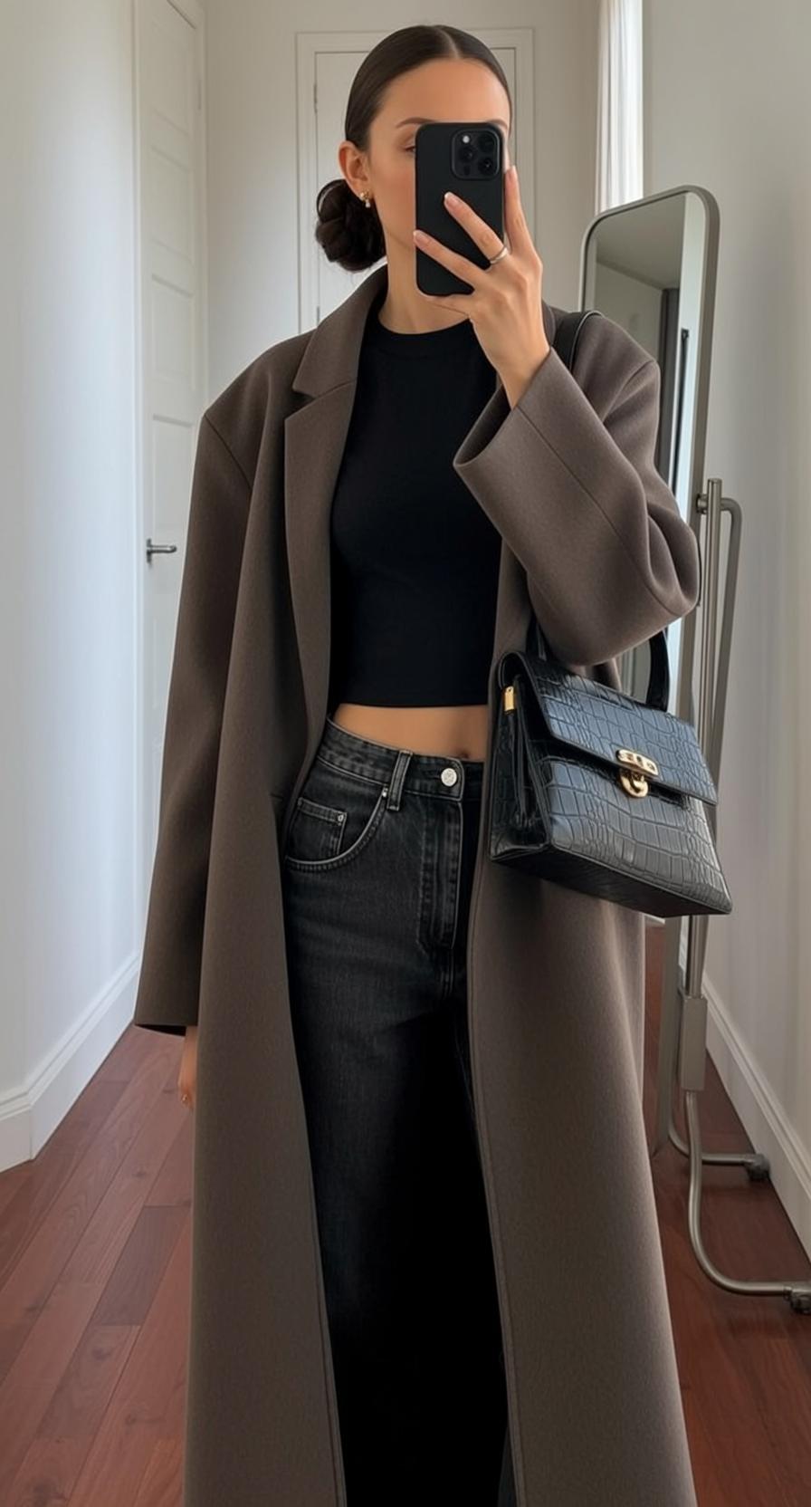 Autumn Young Dark Brown Hair Styled Low