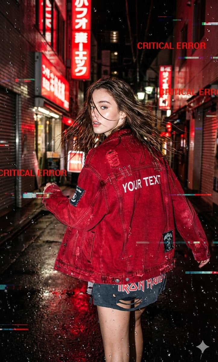 Crimson Red Jacket Neo Tokyo Alleyway Running Flash