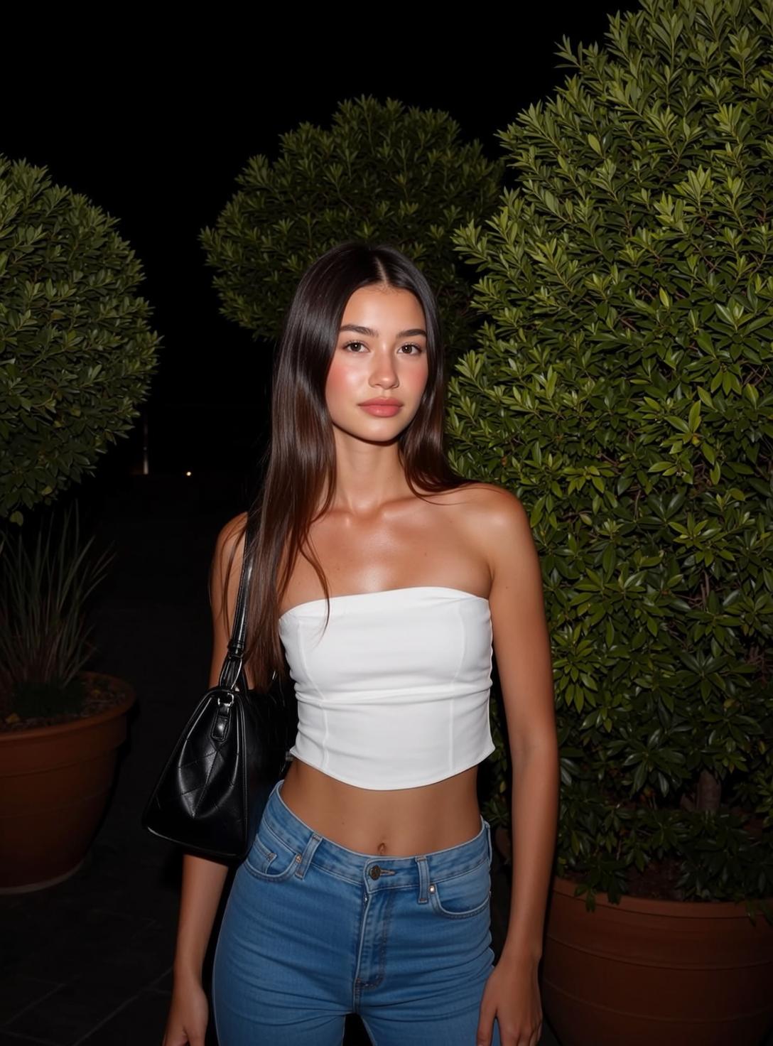 Strapless White Top Handbag