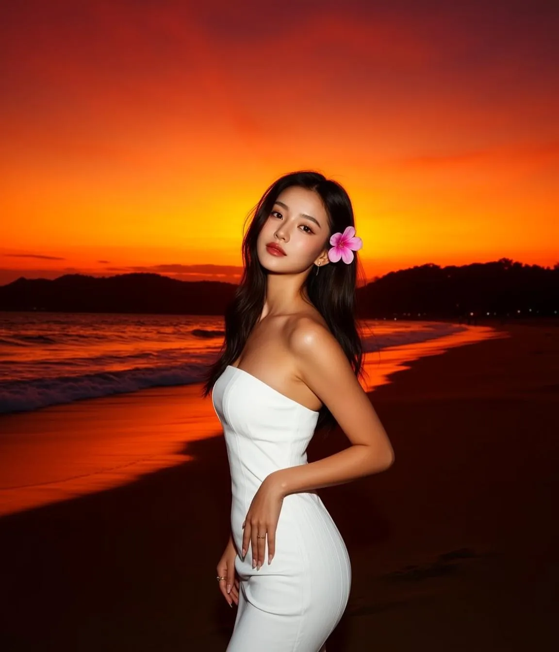 Makeup Earrings And Rings In Beach Portrait