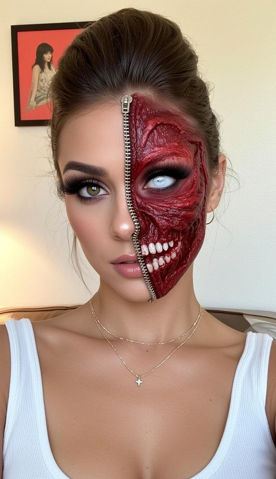 Split Face Makeup Portrait
