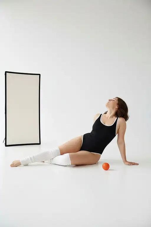 The Uploaded Woman Posing Minimalist Studio Setting She Wearing Black