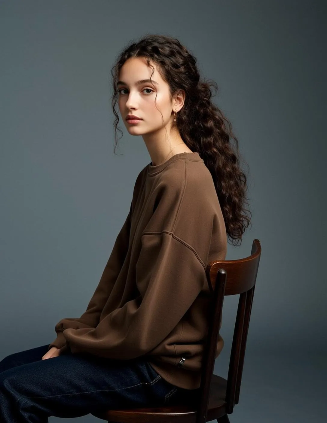 Makeup Earrings And Necklace In Studio Portrait