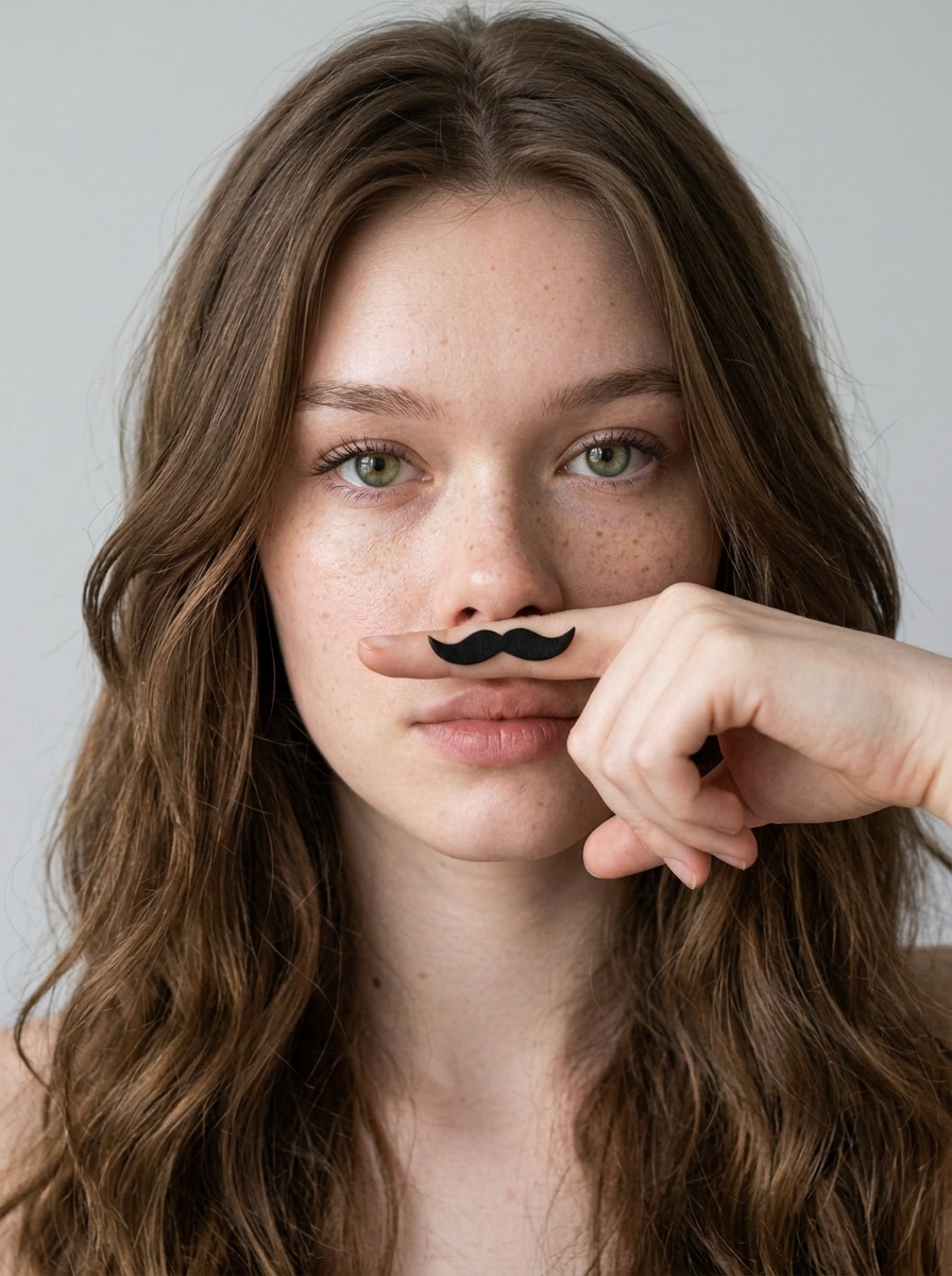 Finger Mustache Close Up