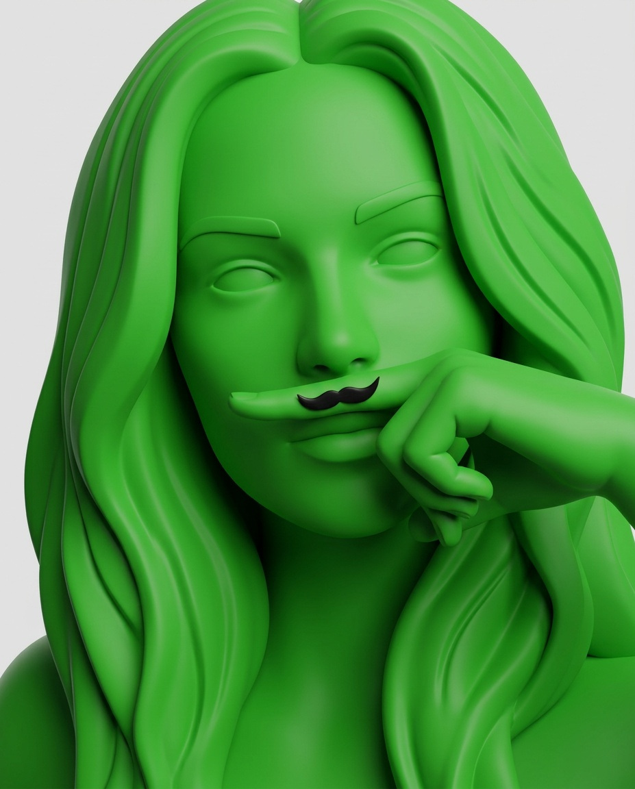 Template for Finger Mustache Close Up