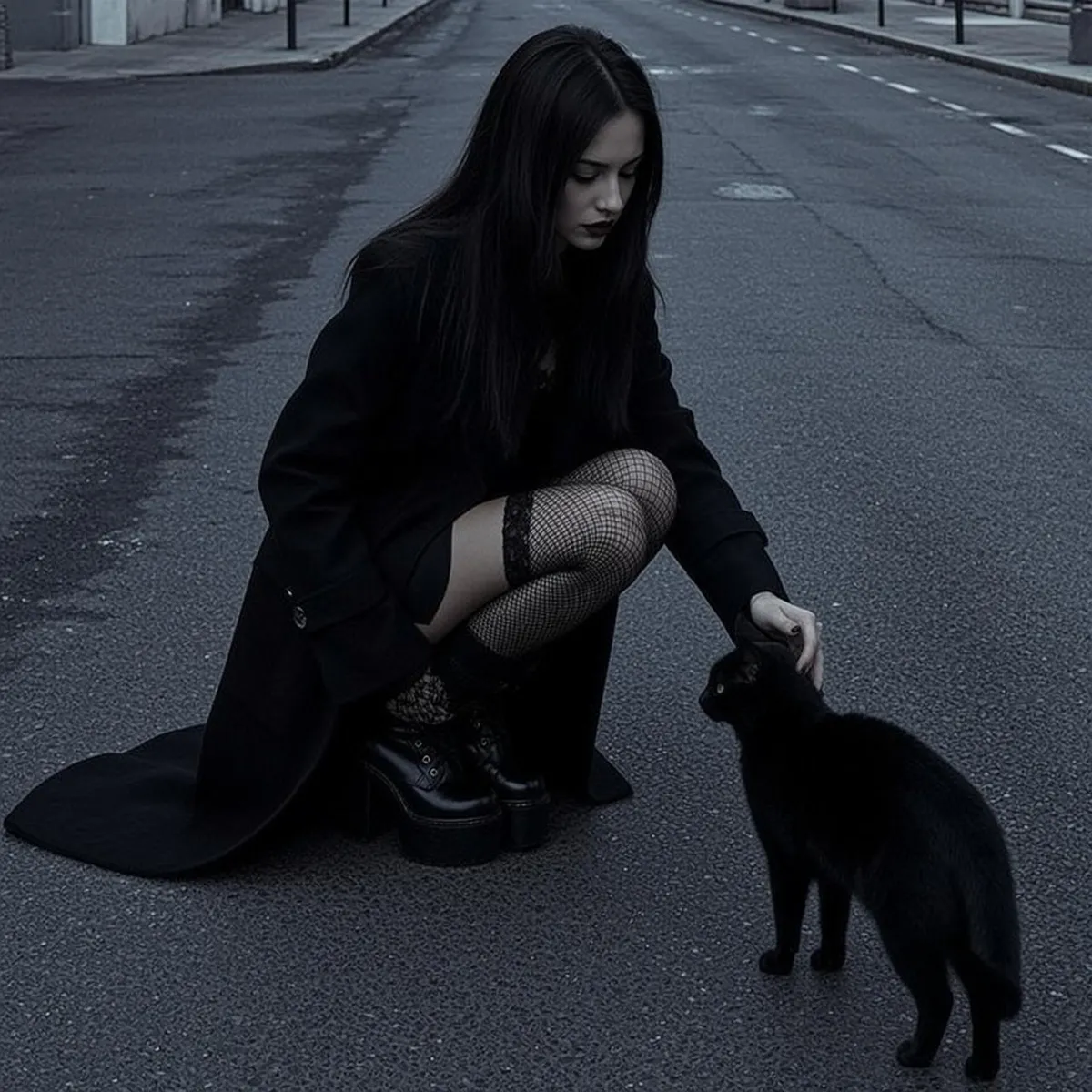 Cat Companion Empty Street