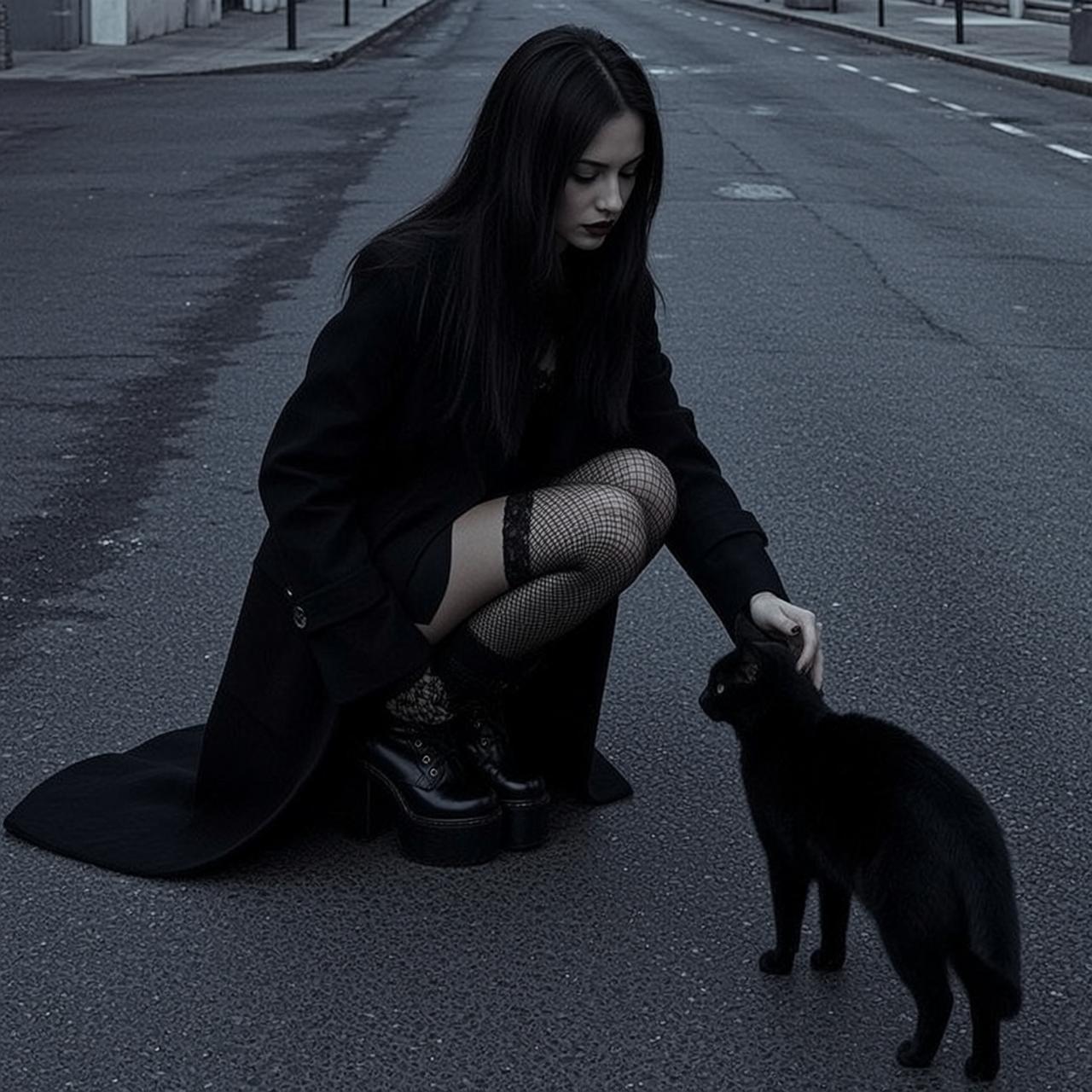 Cat Companion Empty Street