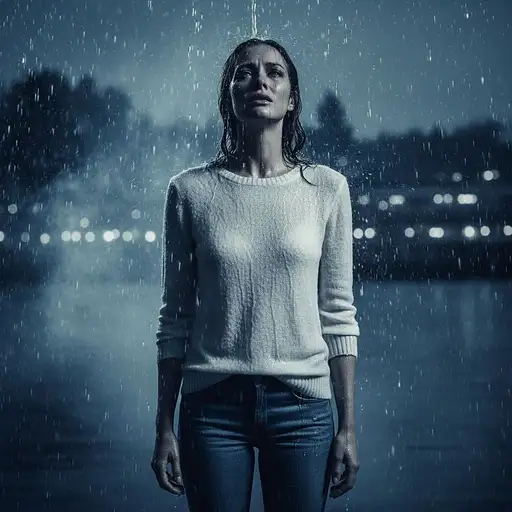 Create Image With The Attached Photo Elegant Woman Standing Intense