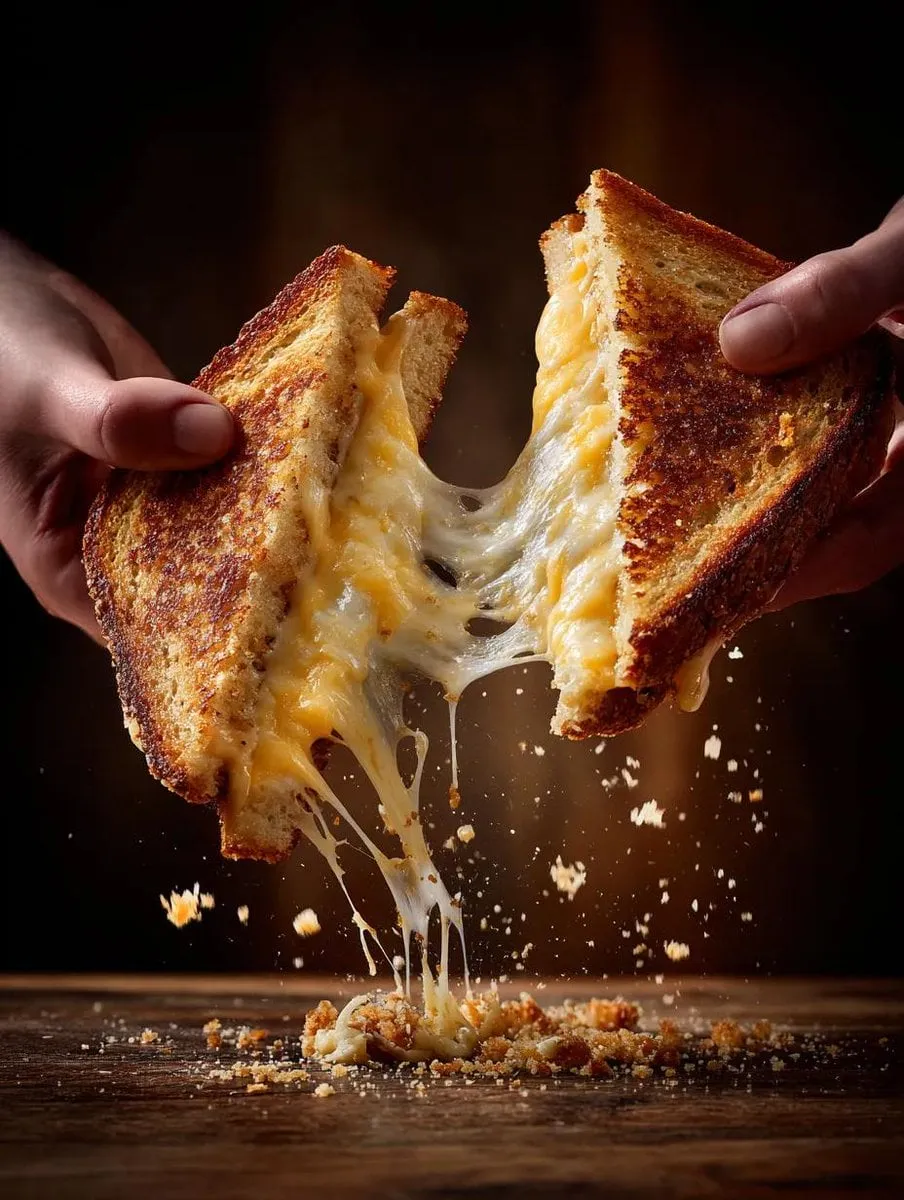 Grilled Cheese Sandwich Pull Warm Cozy Light