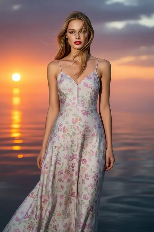Pastel Dress Water Portrait