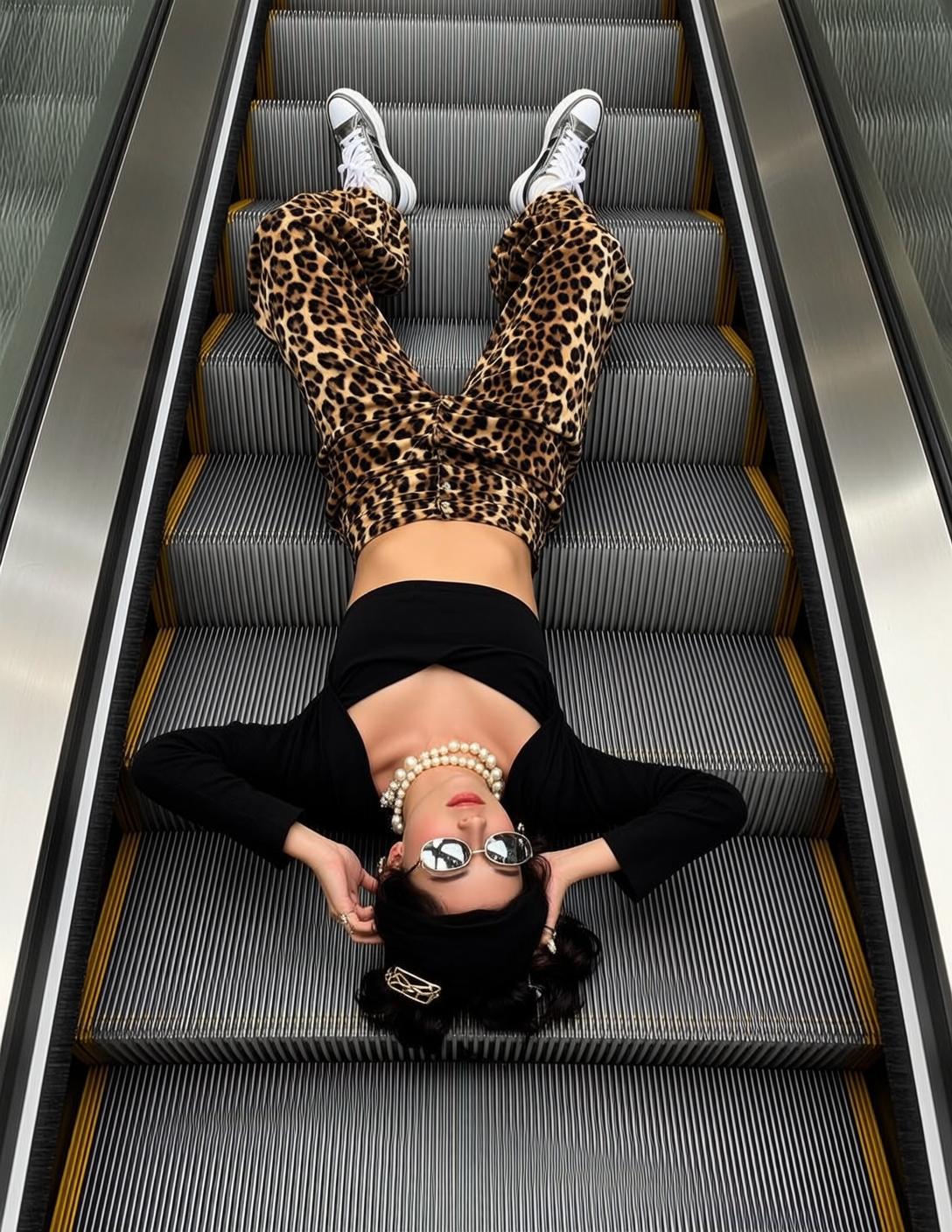 Explore Lying Upside Escalator Her Legs Spread