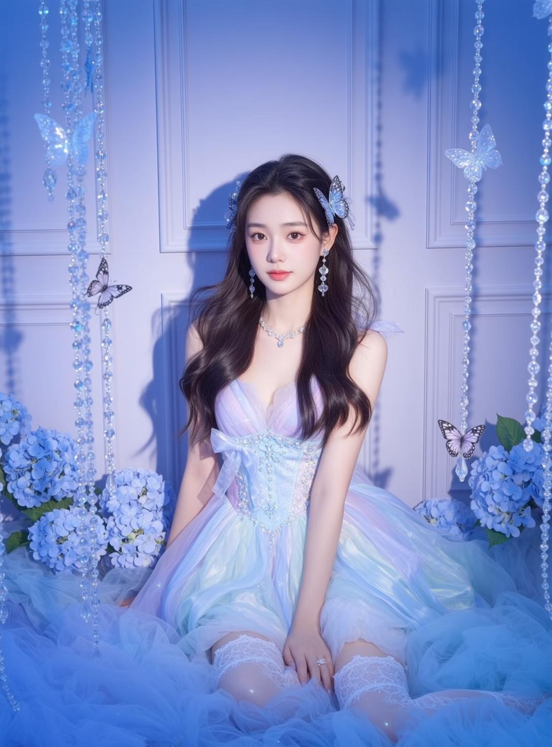 Pastel Corset Dreamlike Pose
