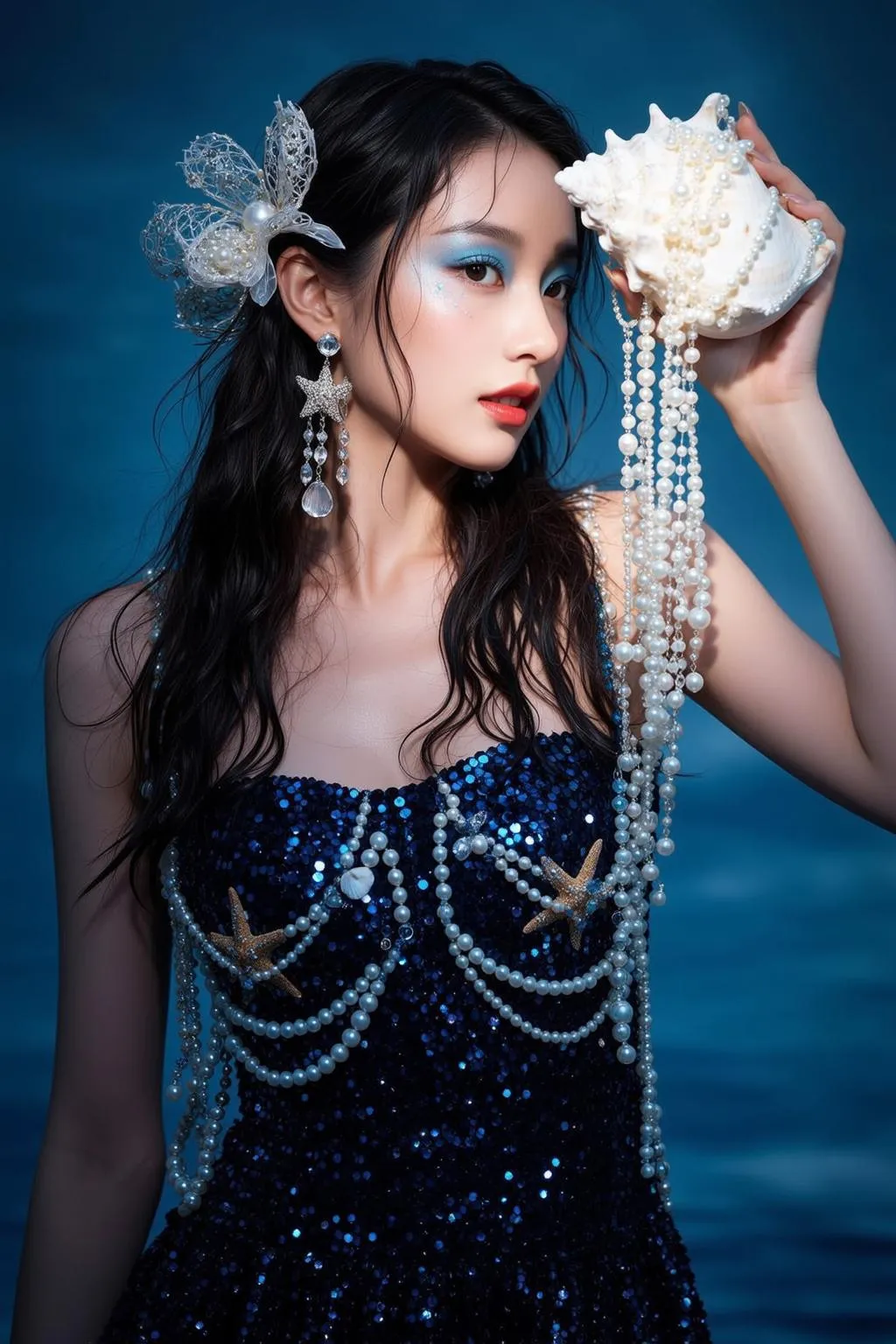 Earrings And Necklace In Fashion Portrait