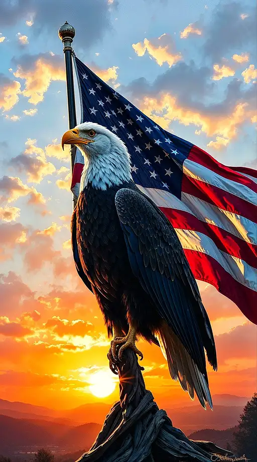 Majestic Bald Eagle Silhouette