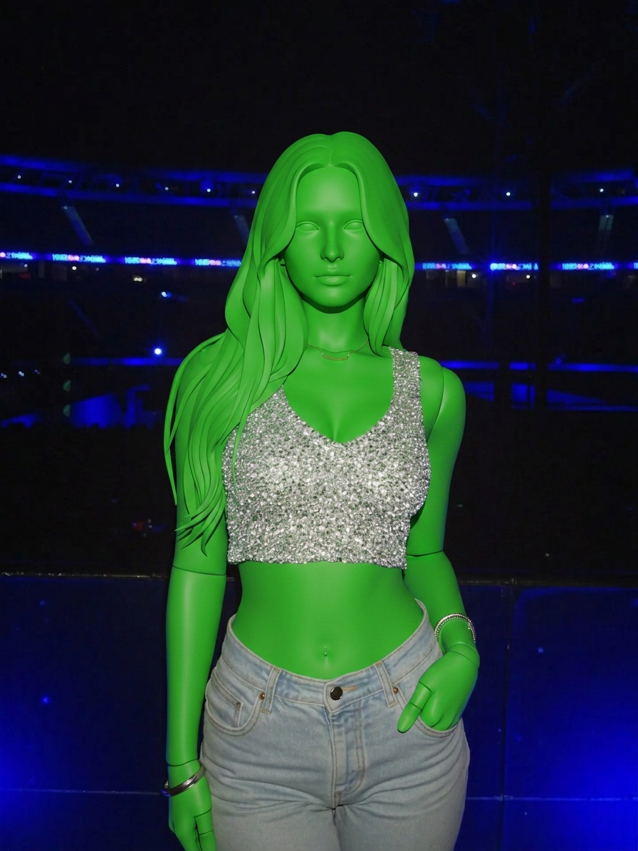 Template for Sequin Crop Top Stadium Background