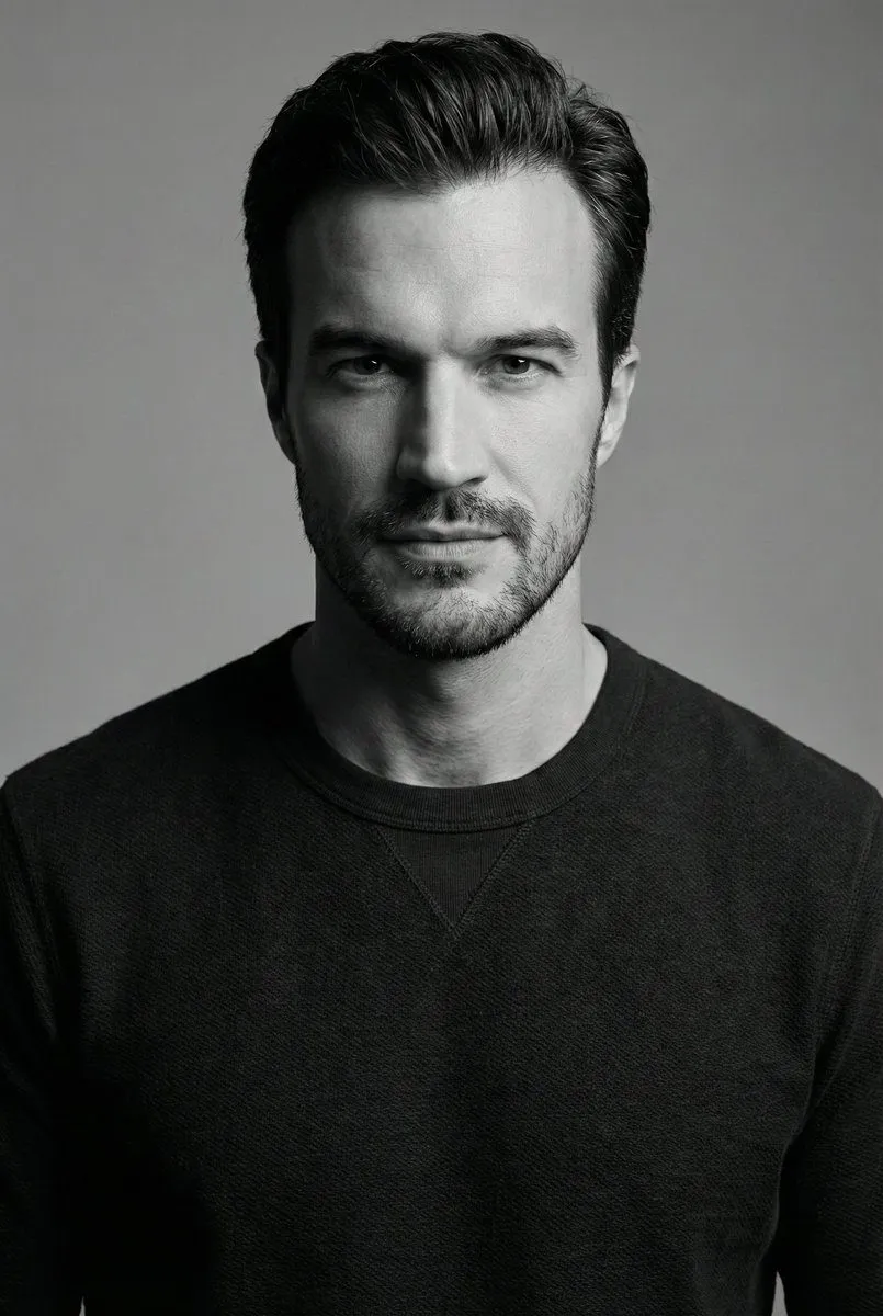 Monochrome Studio Shadow Portrait