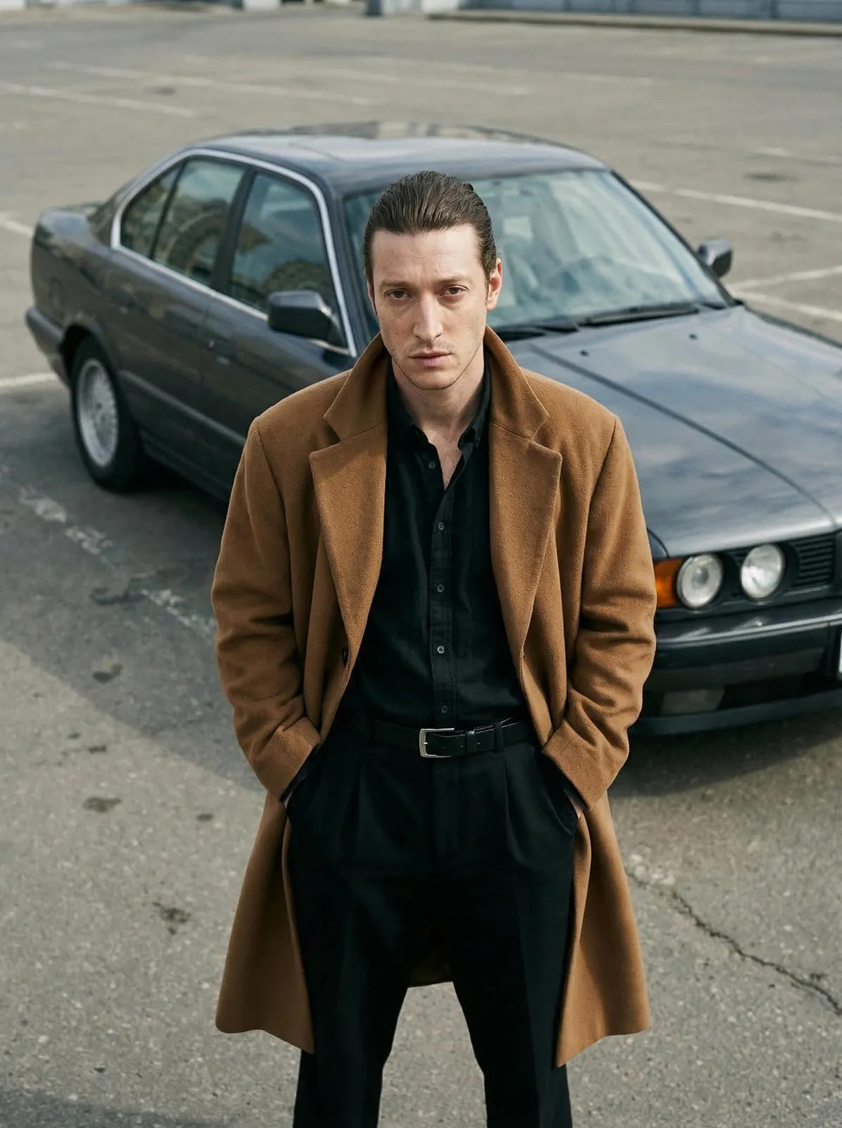 1990s Soviet Gangster Parking Lot Photorealistic