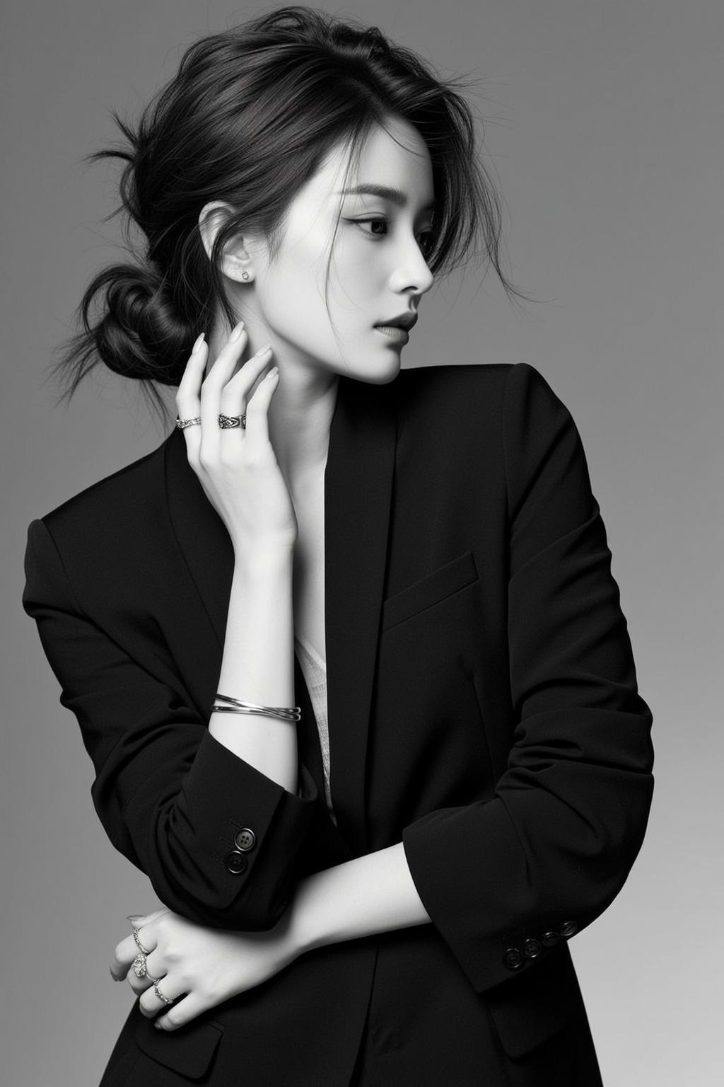 Black White Blazer Portrait