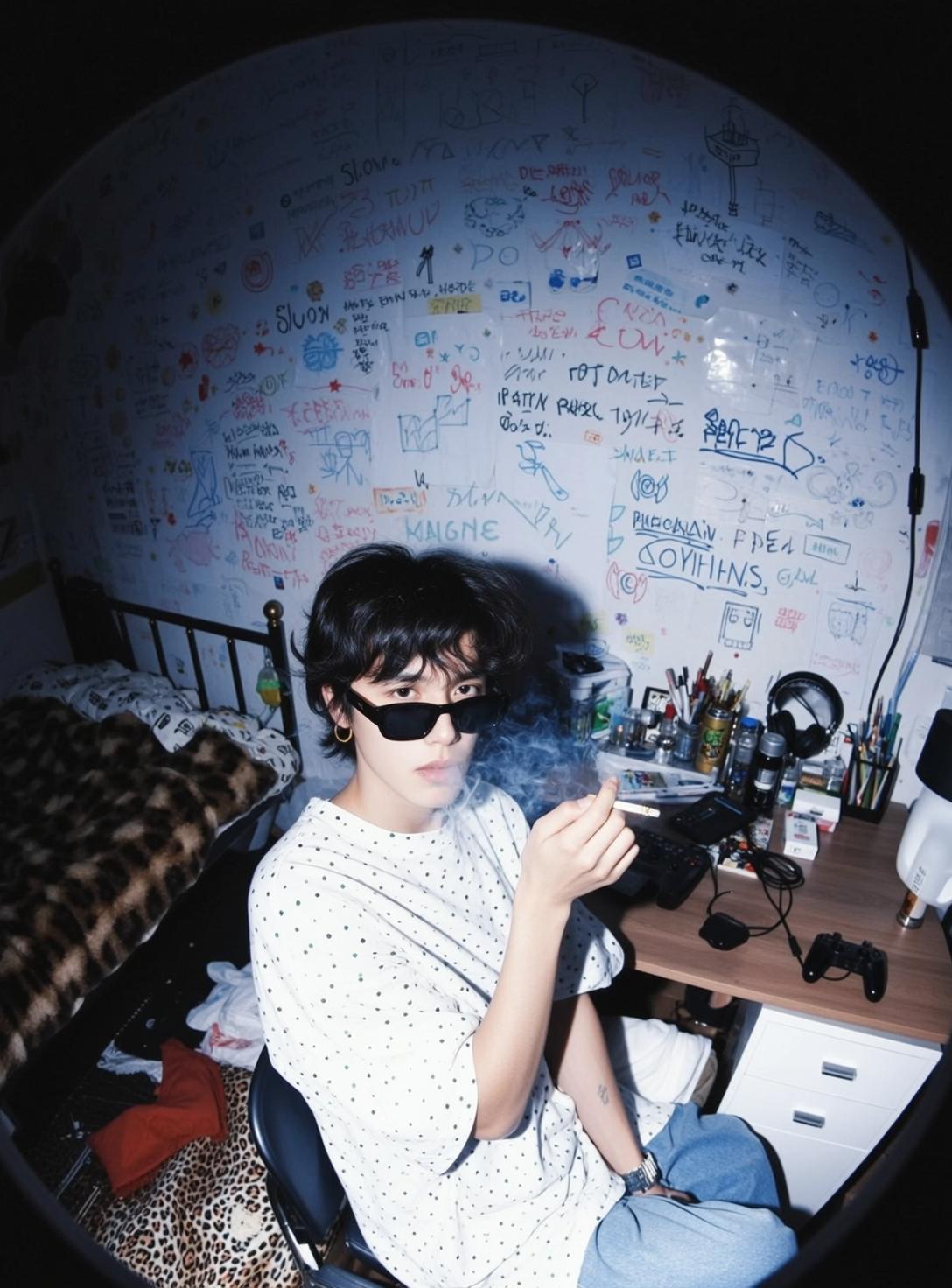 Graffiti Bedroom Cigarette Grunge Scene
