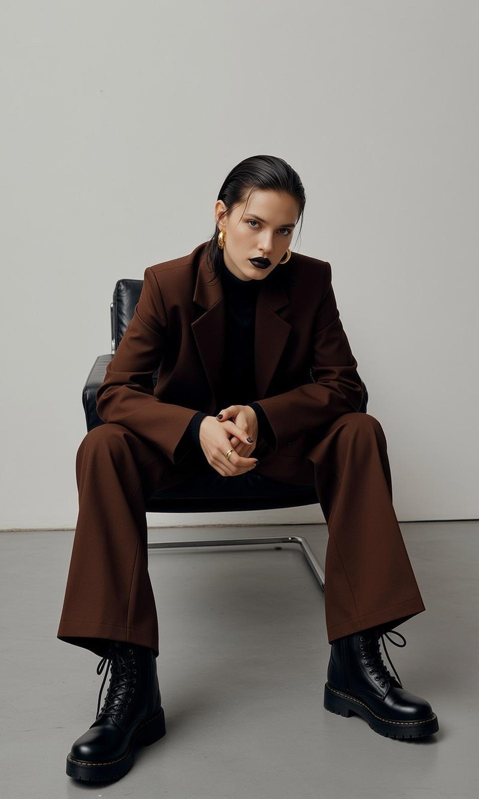 Fashion Week Dark Slicked Back Fair Black