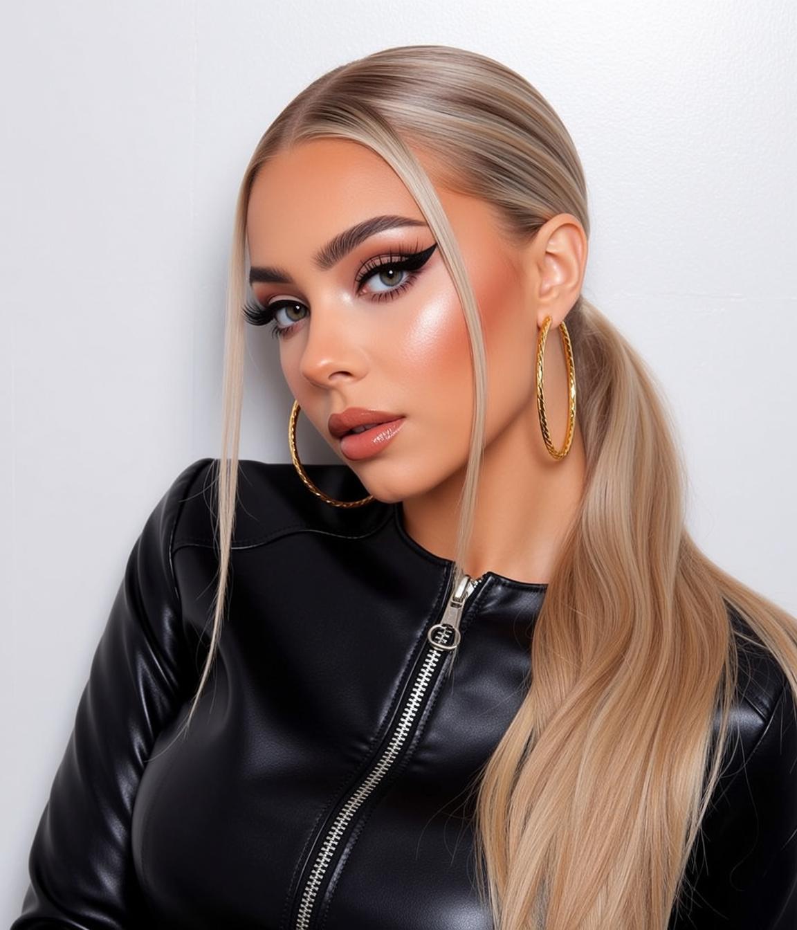 Leather Blazer Shoulder Portrait
