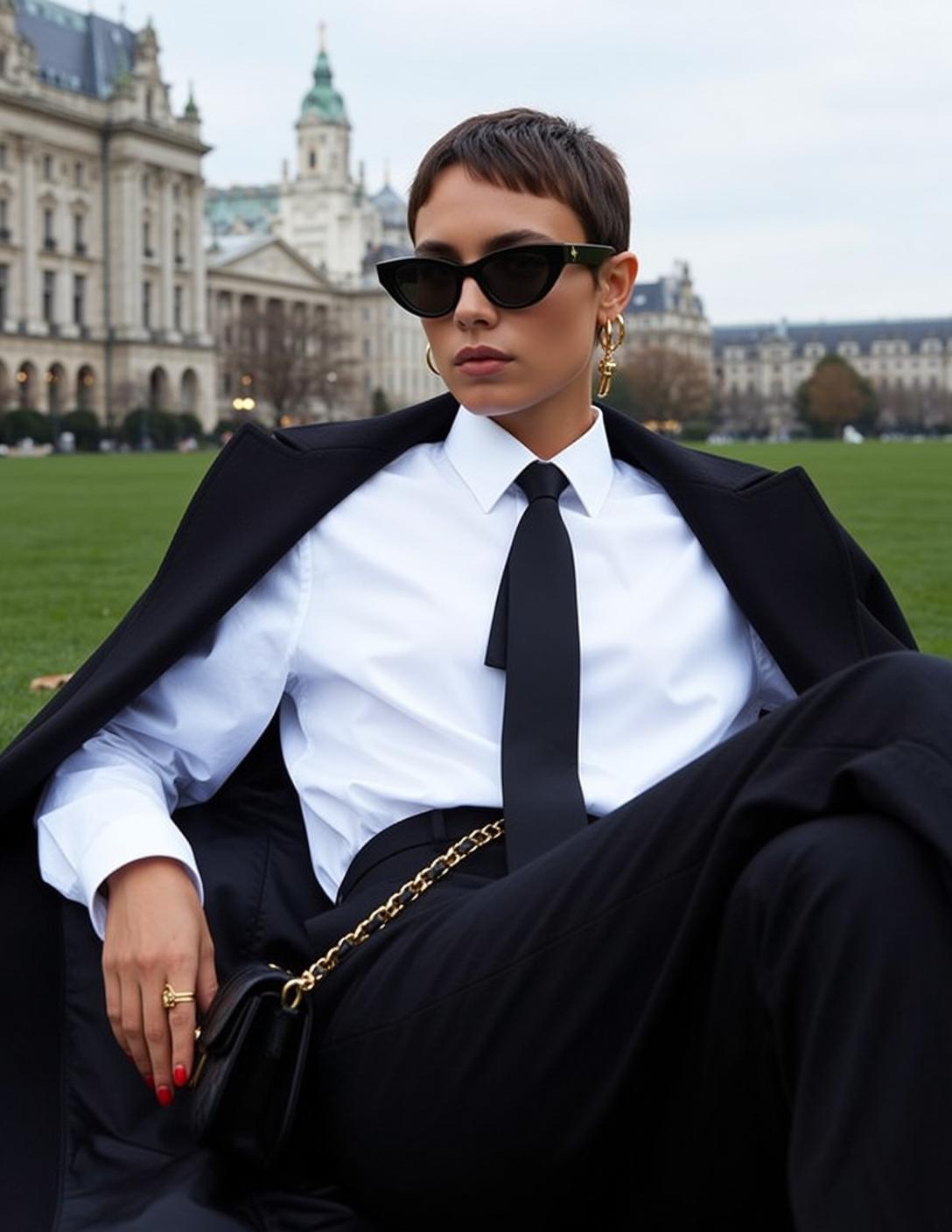 Luxury Short Brown Light White Collared Shirt