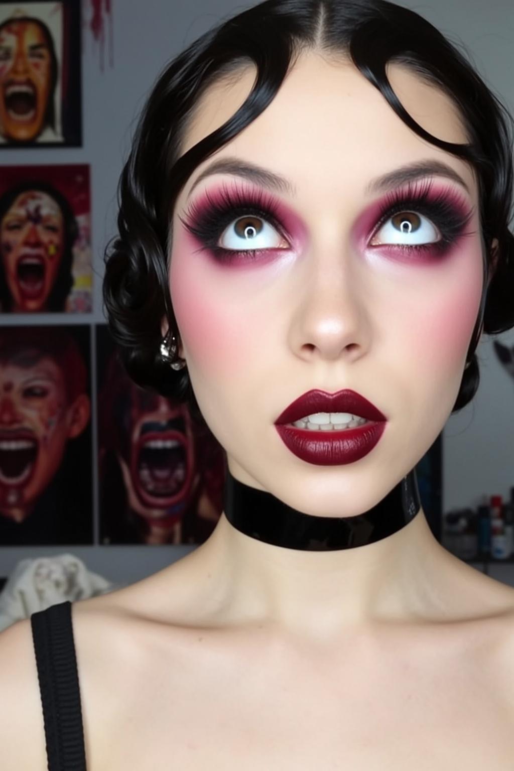 Gothic Makeup Upward Gaze