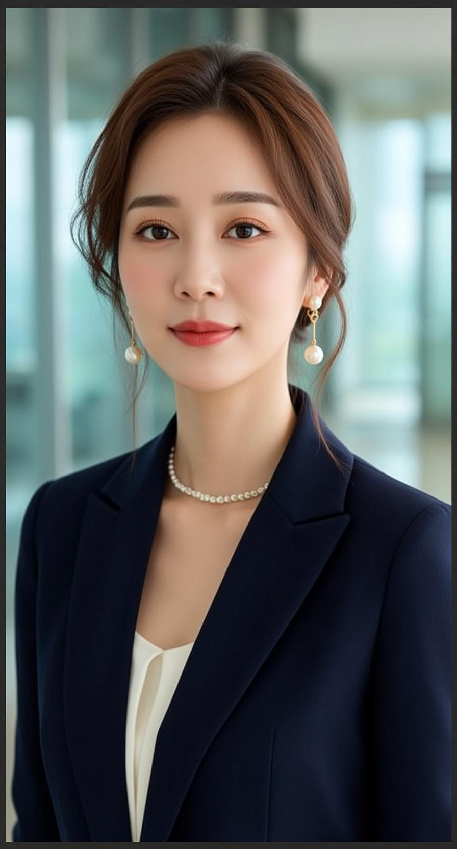 Luxury Young Asian Brown Pulled Back Fair