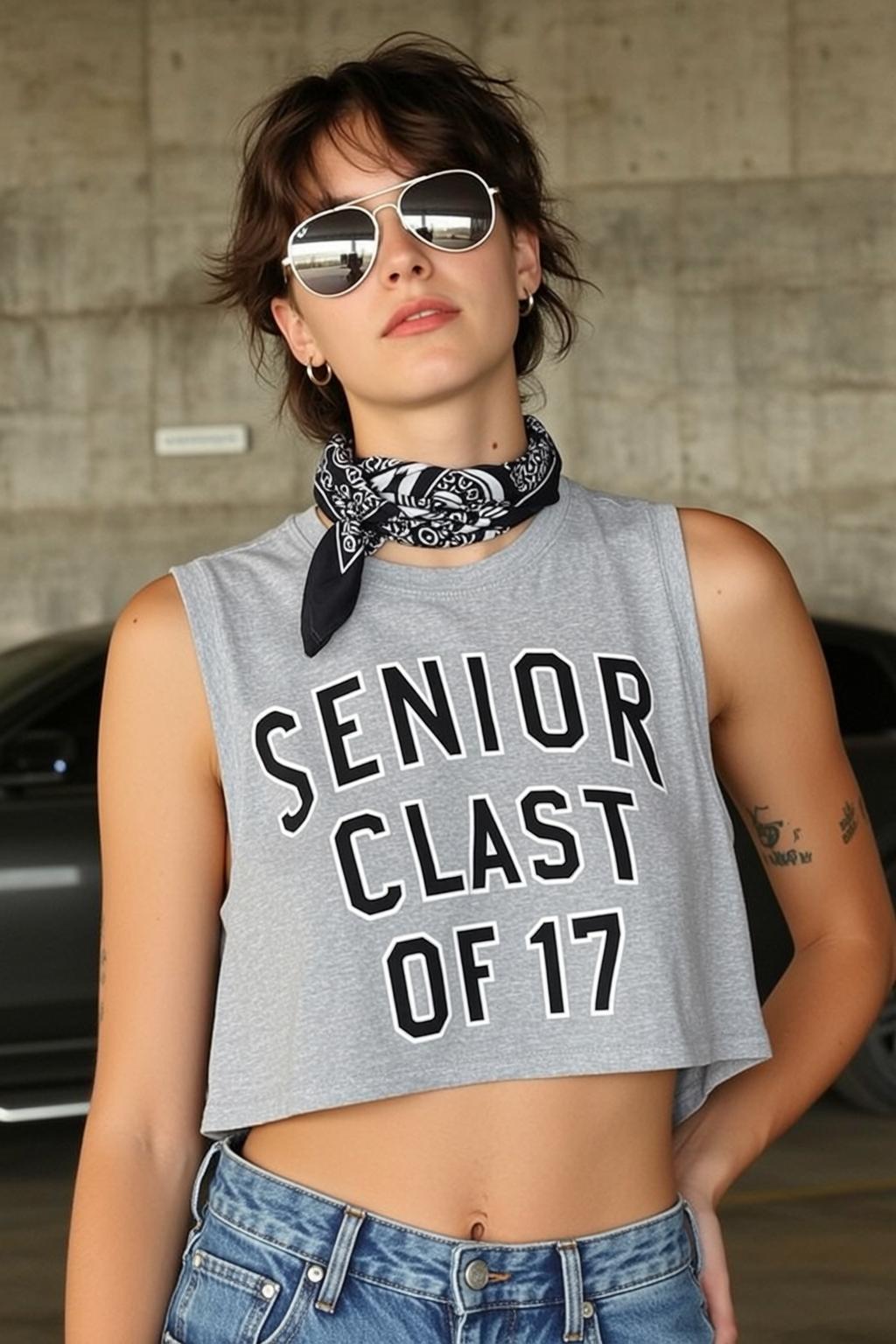 Gray Cropped Tee Street Style