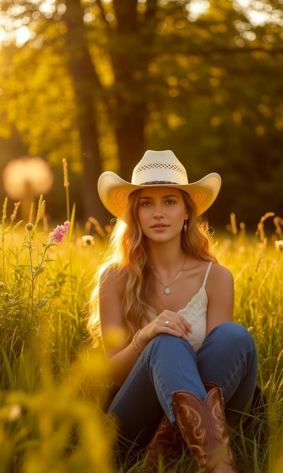 Explore Seated Field Tall Grass Facing Relaxed