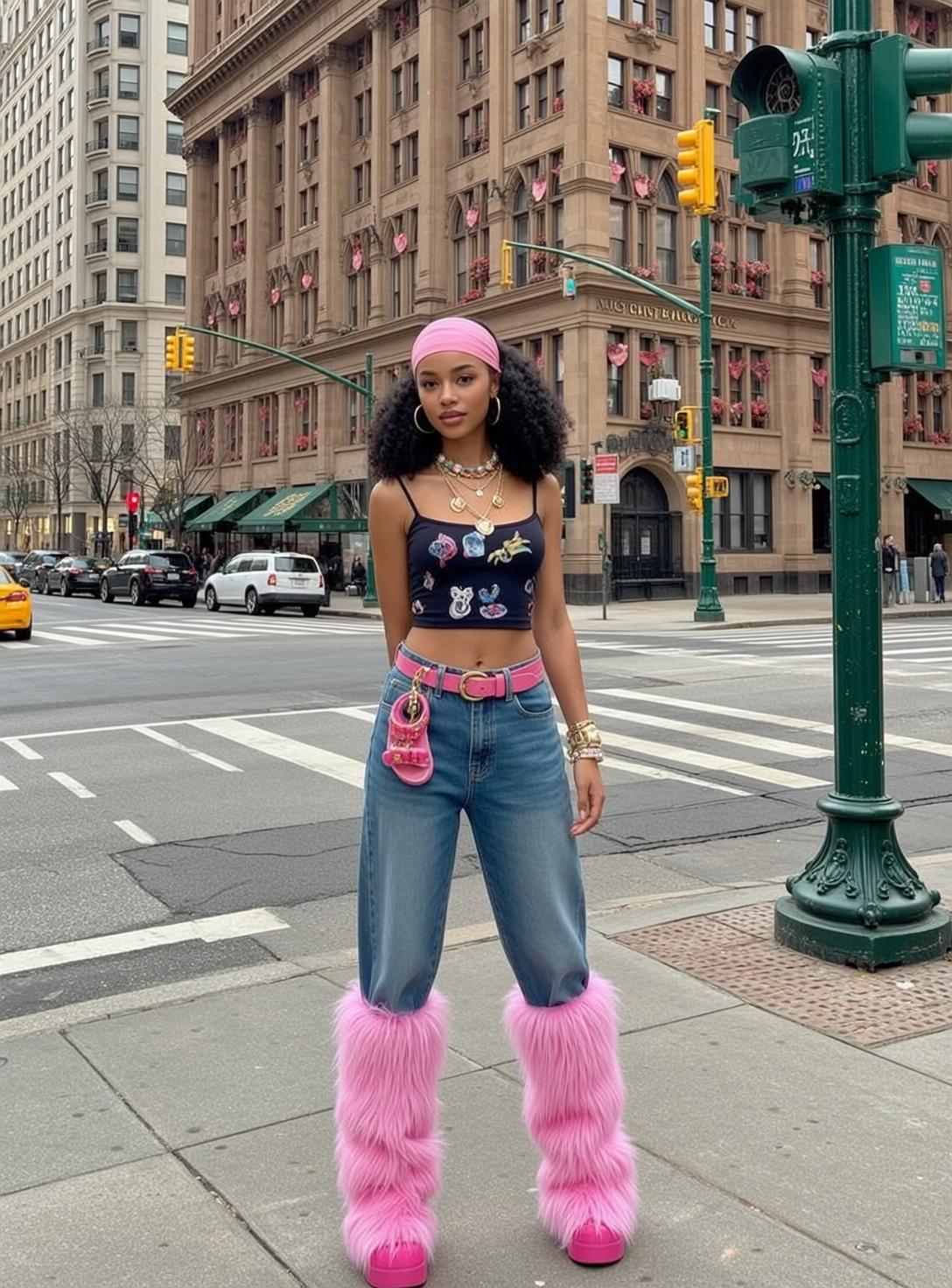 Baddie Stands Facing Forward Slight Tilt Her