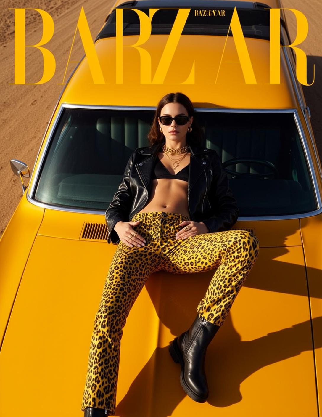 Black Bralette Leopard Pants Leather Jacket