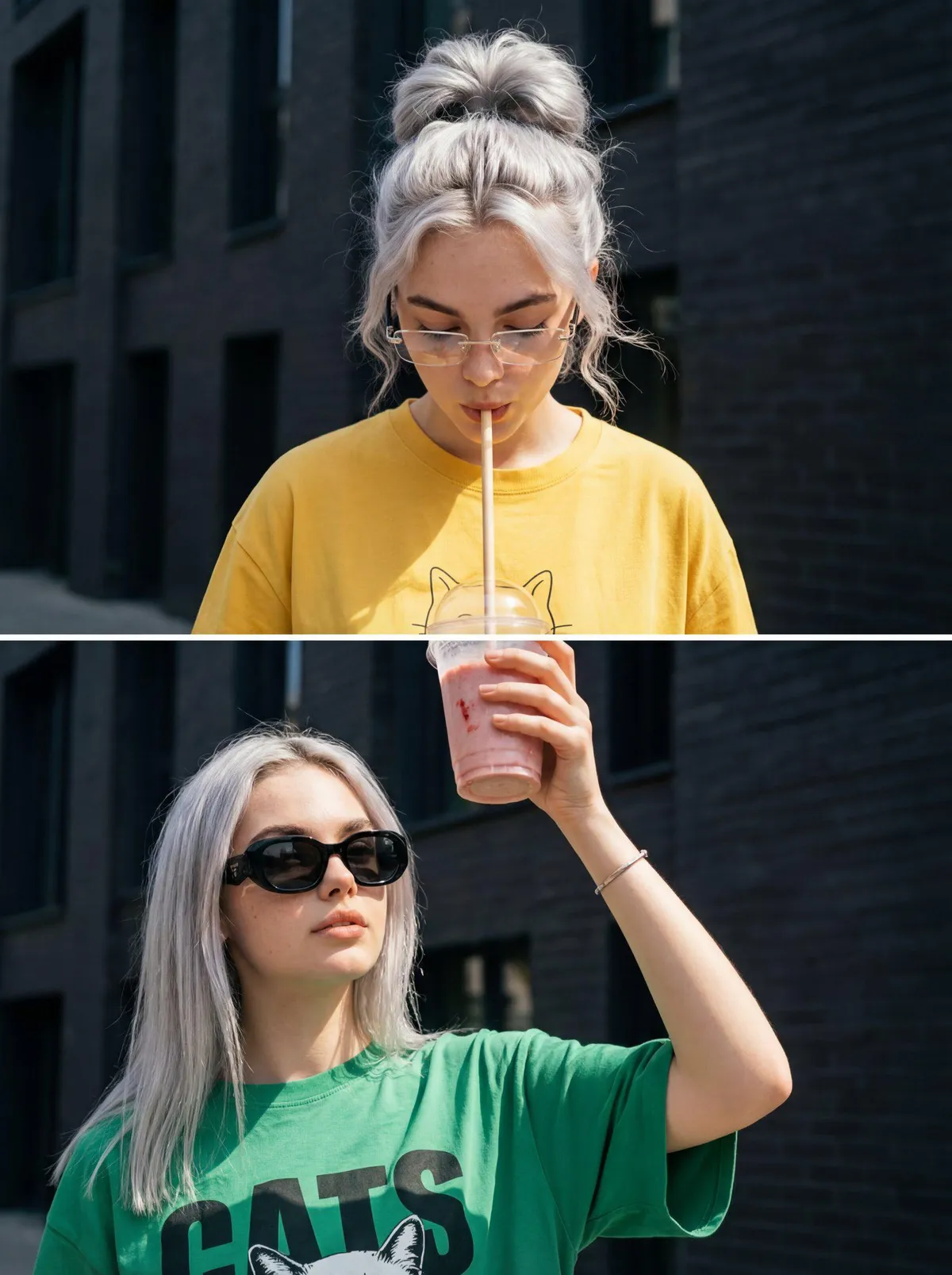 Glasses Sunglasses And Bracelets With A Yellow Shirt
