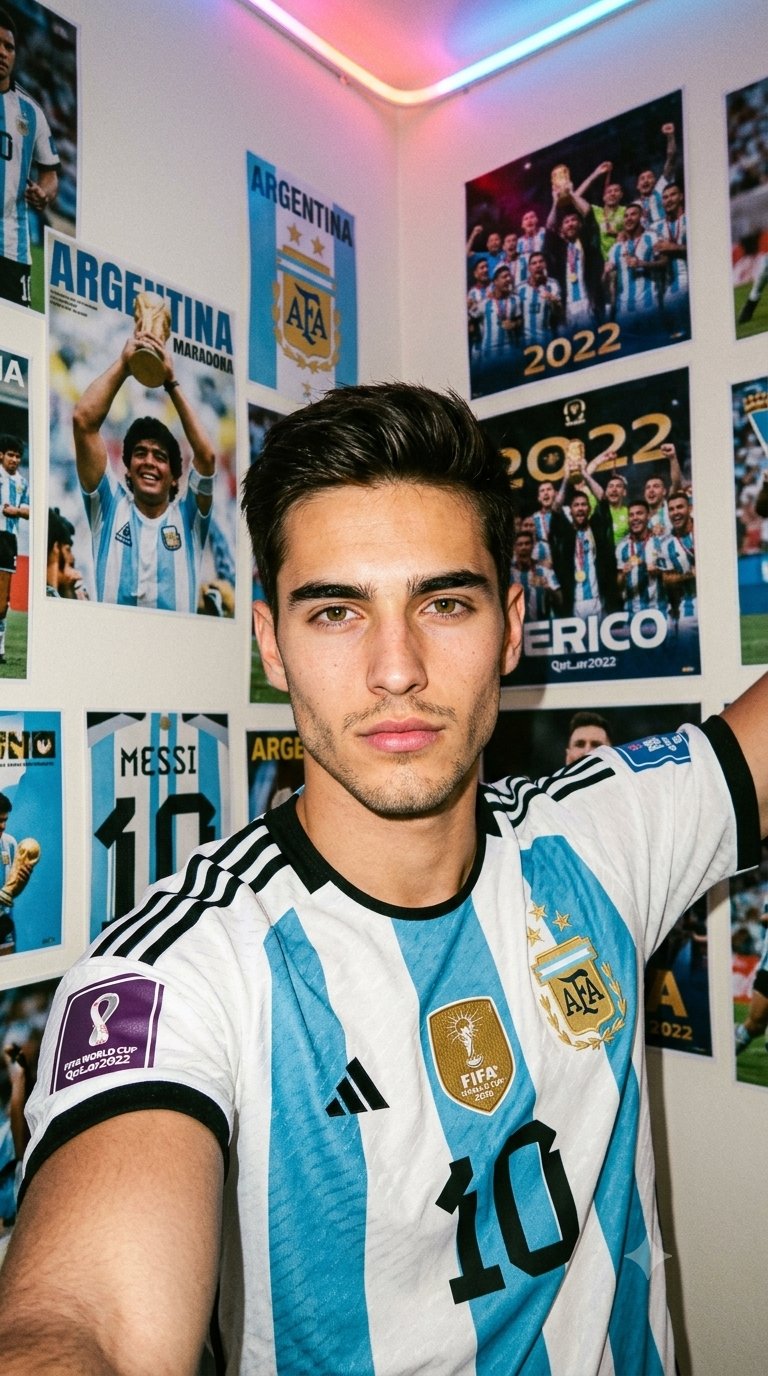 Argentina Soccer Jersey Selfie Room Posters