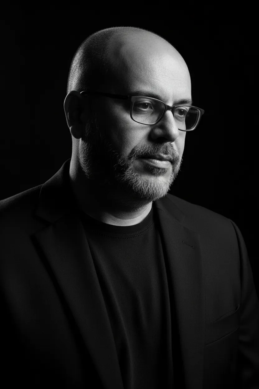 Dramatic Portrait Of A Man In Glasses
