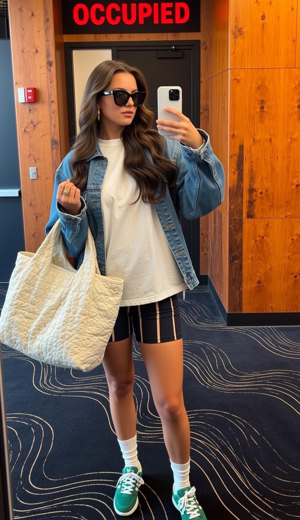 Denim Jacket Mirror Selfie