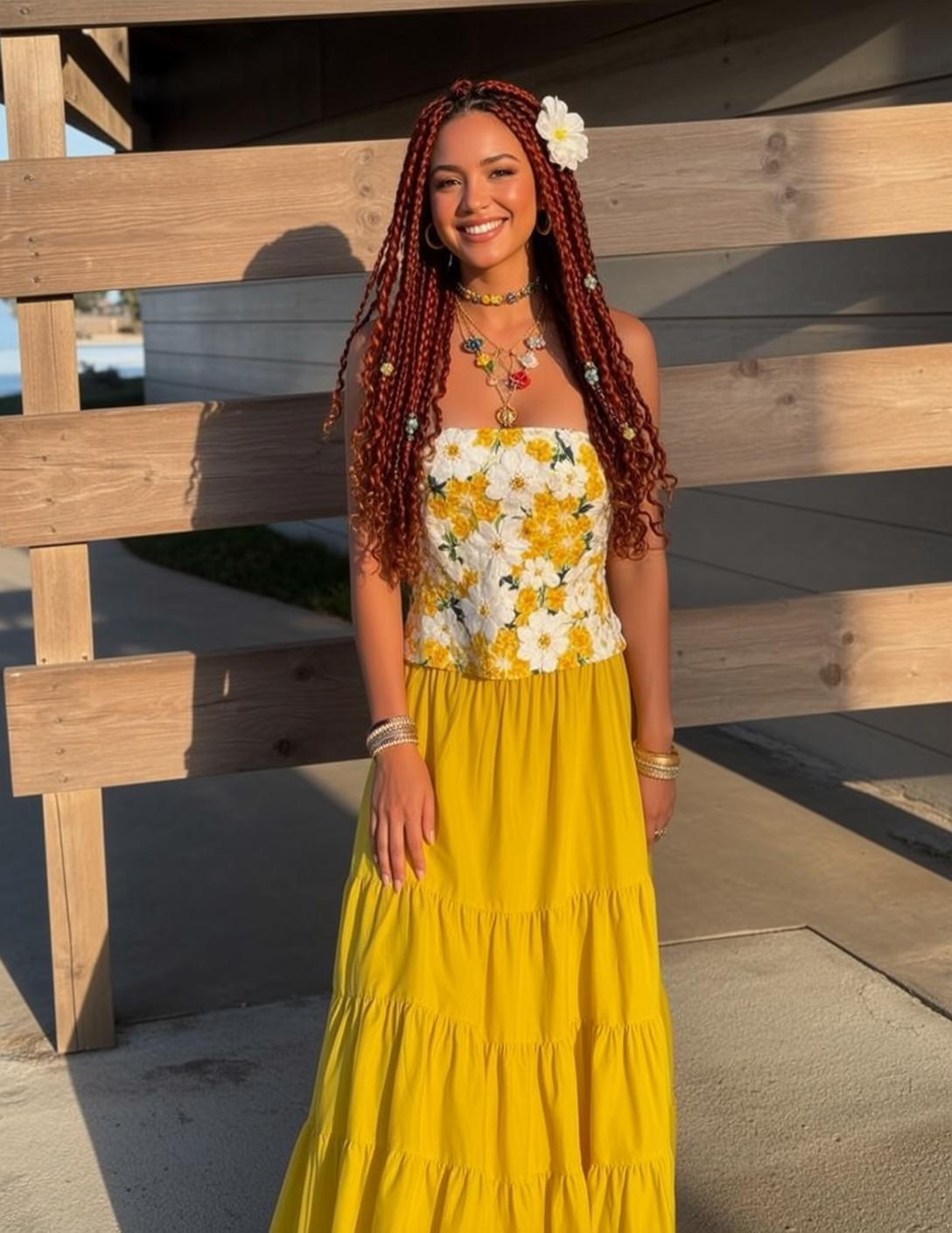 Indie Young Long Braided Auburn Hair Small
