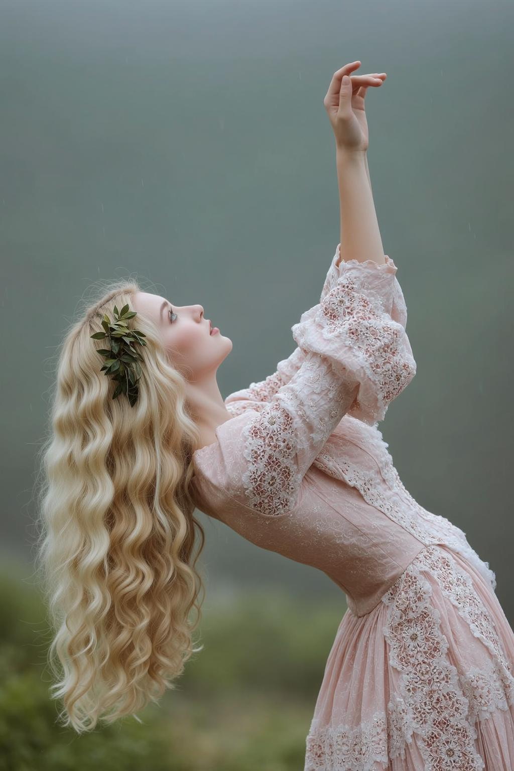 Pink Lace Dress Portrait
