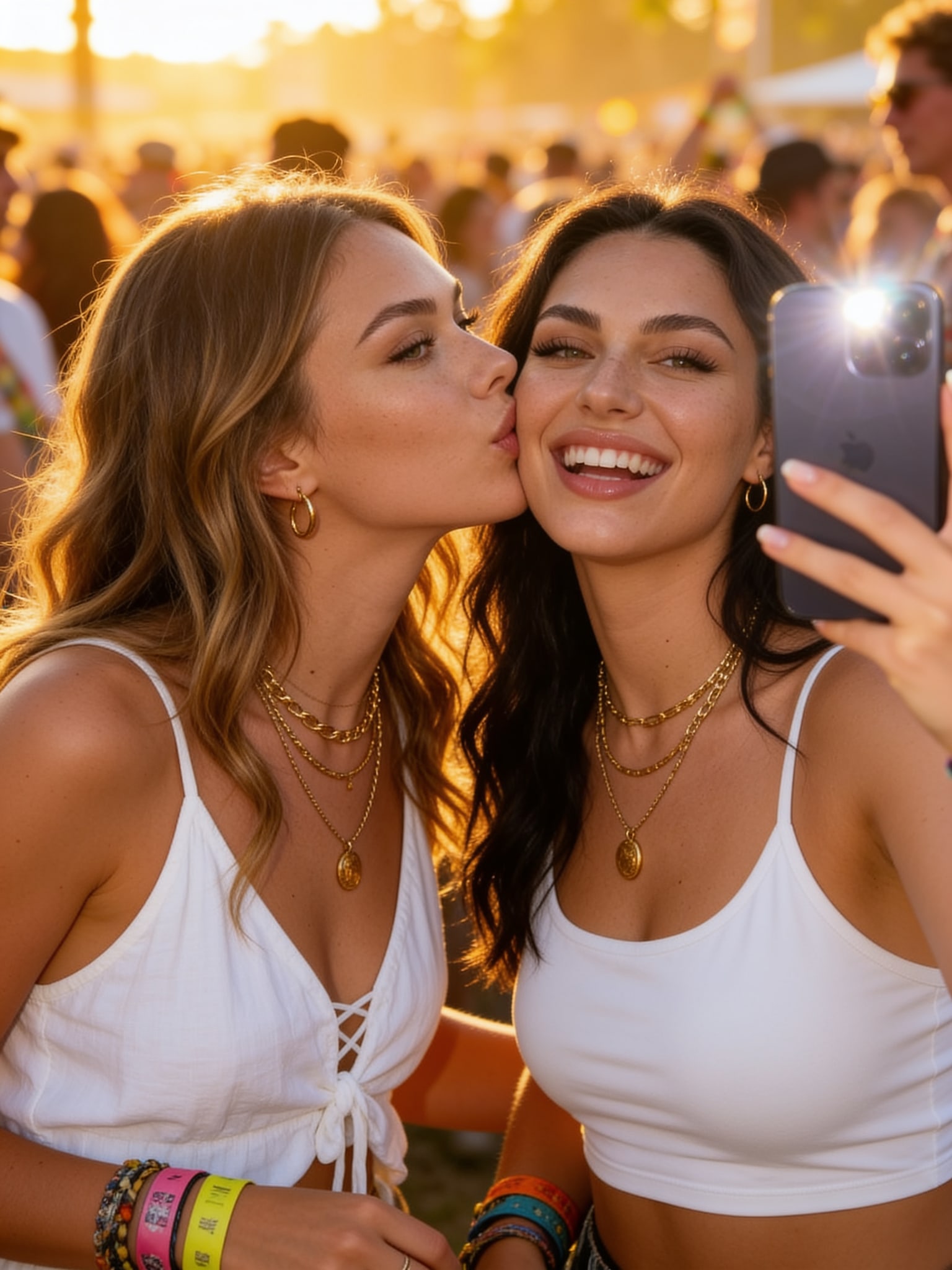 Mila and Lily Festival Cheek Kiss