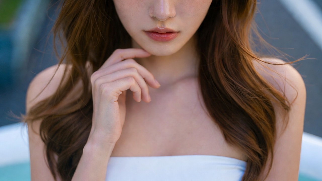 Simple White Strapless Top In Chin